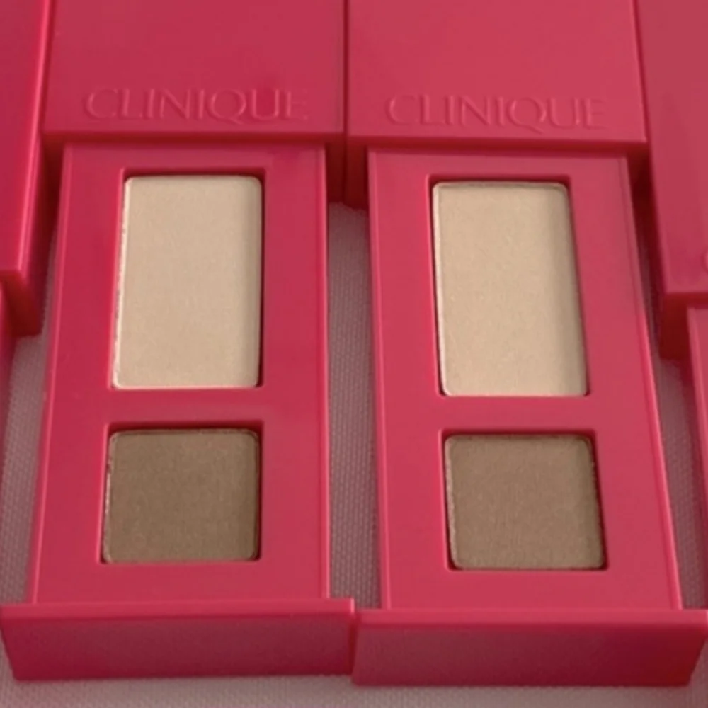 Clinique All About Shadow Duo 2 sets in Duo Ivory Bisque Bronze Eye makeup NEW